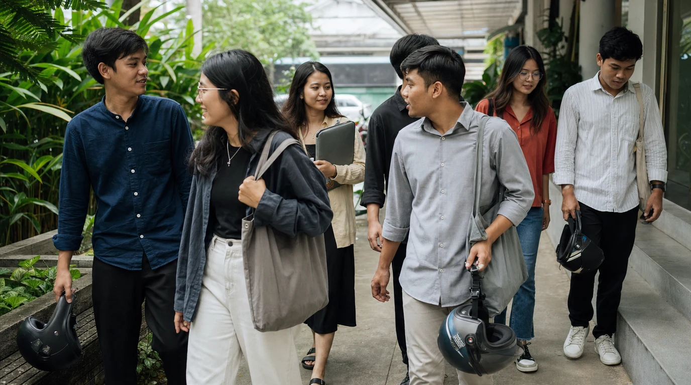 DAVO team members returning to their Phnom Penh office